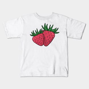 Stawberry hand drawn fruits summer Kids T-Shirt